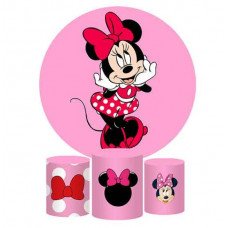 Cute Minnie Backdrop, Pillow Style with Strong Zipper 