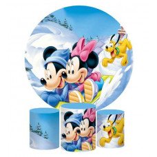 Minnie & Mickey Pluto Backdrop, Pillow Style with Strong Zipper 