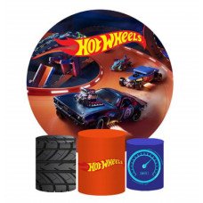 Hot Wheels Round Backdrop for Party Wedding Ceremony, Pillow Style with Strong Zipper 