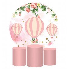 Hot Balloon Round Party Backdrop, Pillow Style with Strong Zipper 