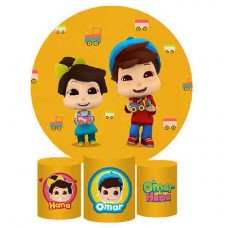 Omar & Hana -1 Backdrop, Pillow Style with Strong Zipper 