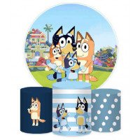 Bluey & Bandit Backdrop, Pillow Style with Strong Zipper 