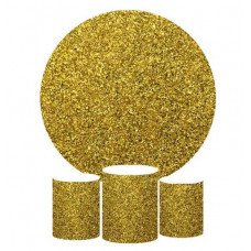 Gold Glitter Round Backdrop, Pillow Style with Strong Zipper 