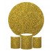 Gold Glitter Round Backdrop, Pillow Style with Strong Zipper 