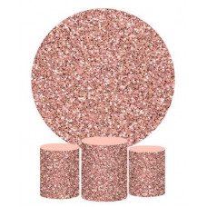 Pink Glitter Round Backdrop, Pillow Style with Strong Zipper 