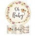 Baby Shower Round Backdrop, Pillow Style with Strong Zipper 