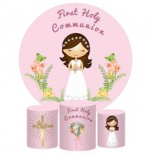 Girls First Holy Communion Backdrop, Pillow Style with Strong Zipper 