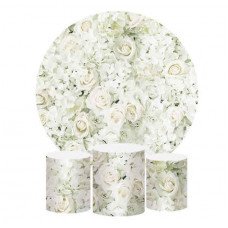 Flowers Florals Round Backdrop, Pillow Style with Strong Zipper 