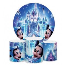 Minnie & Mickey Round Backdrop, Pillow Style with Strong Zipper 