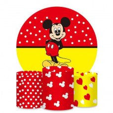 Red Mickey Backdrop, Pillow Style with Strong Zipper 