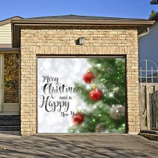 7x8ft Single Door Christmas Background Cloth Outdoor Garage Door Banner 008