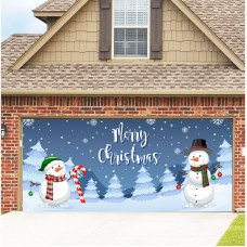 7x16ft Single Door Christmas Background Cloth Outdoor Garage Door Mural Banner GB001