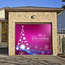 7x8ft Single Door Christmas Background Cloth Outdoor Garage Door Mural Banner 012