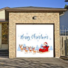 7x8ft Single Door Christmas Background Cloth Outdoor Garage Door Mural Banner 013