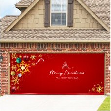 7x16ft Single Door Christmas Halloween Background Cloth Outdoor Garage Door Mural Banner GB005