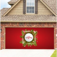 7x16ft Single Door Christmas Halloween Background Cloth Outdoor Garage Door Mural Banner GB007