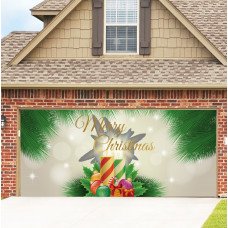 7x16ft Single Door Christmas Halloween Background Cloth Outdoor Garage Door Mural Banner GB015