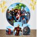 Avengers Happy Birthday Round Backdrop, 6.5ft Princess girls theme round party decor fabric backdrop 