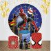 Superhero Spiderman Photography Backdrop Spiderman Happy Birthday Round Backdrop, 6.5ft Princess girls theme round party decor fabric backdrop 