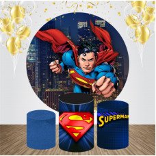 Avengers Happy Birthday Round Backdrop, 6.5ft Princess girls theme round party decor fabric backdrop 