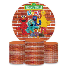 Sesame Street  Backdrop, Pillow Style with Strong Zipper 