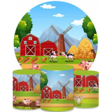 Farm Backdrop, Pillow Style with Strong Zipper 