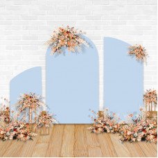 Light Blue Theme Birthday Party Decoration Chiara Backdrop Arched Wall Covers with Frame