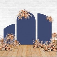 Royal Blue Chiara Backdrop Arched Wall Covers with Frame