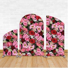 Flowers Chiara Backdrop Arched Wall Backdrop Covers with Frame