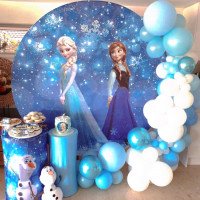 Frozen Backdrop, Pillow Style with Strong Zipper 
