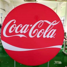 Coca Cola Round Backdrop, Pillow Style with Strong Zipper 