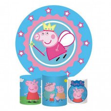 Blue Peppa Pig Backdrop, Pillow Style with Strong Zipper  DD-117