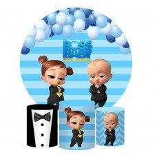 Boss Baby Round Backdrop, Pillow Style with Strong Zipper DD-118