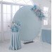 6.5ft Deluxe Light Blue Velvet Backdrop, Pillow Style with Strong Zipper (with frame)